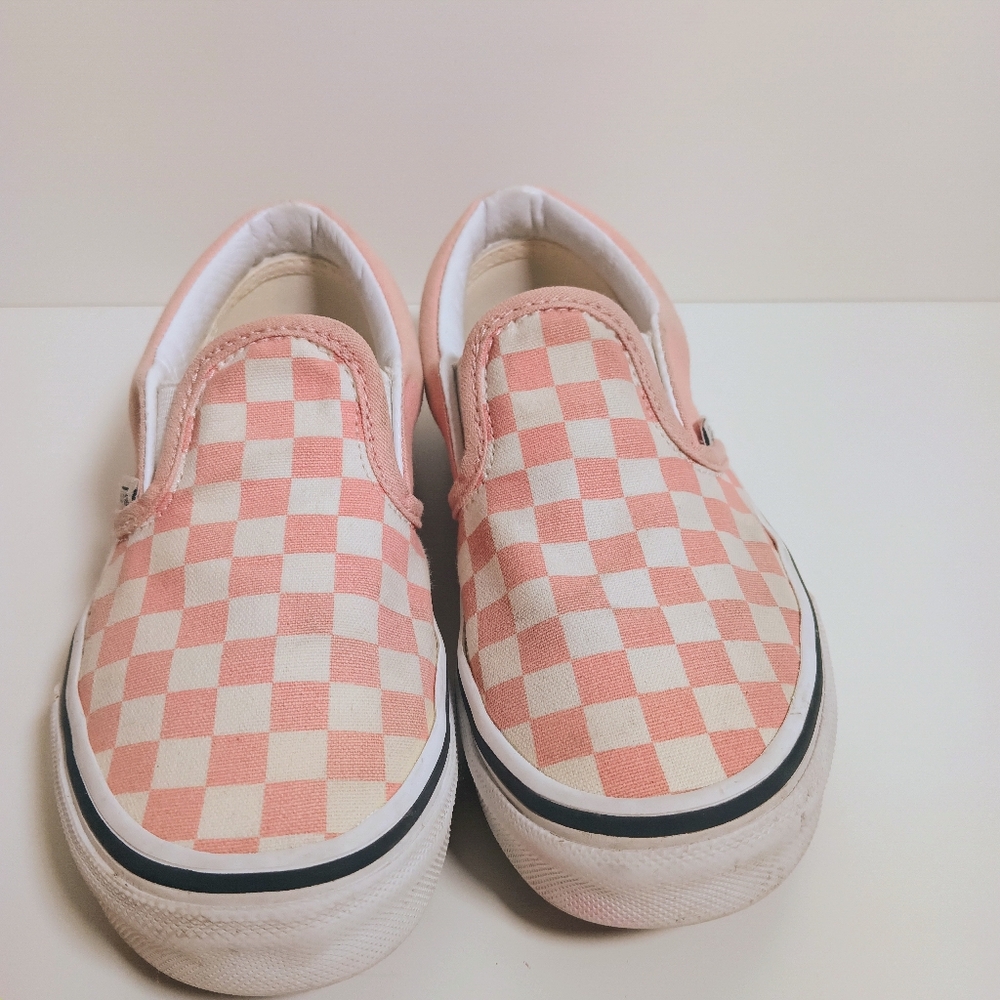 Vans Little Kids Classic Slip-On Checkerboard Shoe Pink White - Picture 10 of 10